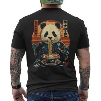 パンダのスープラーメン メンズTシャツ バックプリント - Kawaiitshirt