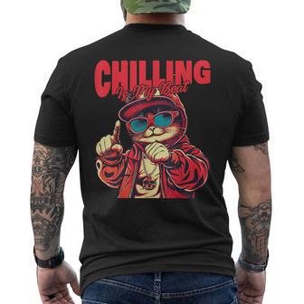 ヒップホップ ラッパー 猫 子猫 キティ ギフト メンズ レディース キッズ ティーン向け メンズTシャツ バックプリント - Kawaiitshirt
