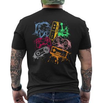 ビデオゲームコンソール コントローラー レトロ 80年代 90年代 アーケードゲーマー メンズTシャツ バックプリント - Kawaiitshirt