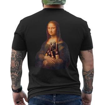 ビール 酒 面白いtシャツ モナリザ 飲み おもしろ 飲み会 のんべえ メンズ ネタ 服 美術 パーティー メンズTシャツ バックプリント - Kawaiitshirt