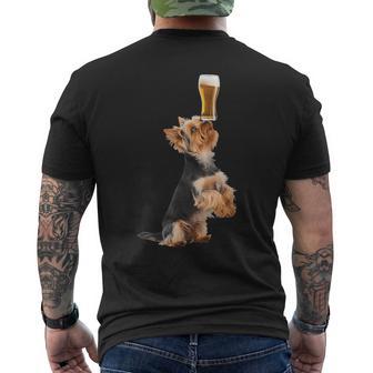 ビールヨークシャーテリア メンズTシャツ バックプリント - Kawaiitshirt