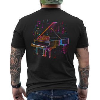 ピアノピアニストデザイン 長袖tシャツ メンズTシャツ バックプリント - Kawaiitshirt