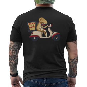 ピザデリバリースクーター イタリア料理 レディース メンズ メンズTシャツ バックプリント - Kawaiitshirt