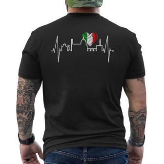 フィレンツェのスカイライン イタリア ハートビート フィレンツェ大好きi Love Firenze メンズTシャツ バックプリント - Kawaiitshirt