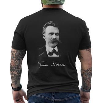 フリードリヒ・ニーチェ 哲学 ドイツ 哲学者 知恵 Nietzsche German Philosopher メンズTシャツ バックプリント - Kawaiitshirt