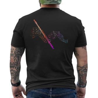 フルート用のフルート付きのカラフルな譜面。 メンズTシャツ バックプリント - Kawaiitshirt