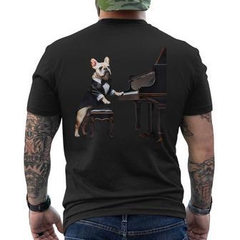 フレンチブルドッグ シャツ 音楽愛好家 ピアノ奏者 ピアニスト 犬 メンズTシャツ バックプリント - Kawaiitshirt