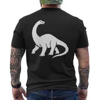 ブラキオサウルス ミニマリスト 恐竜 黒と白 メンズTシャツ バックプリント - Kawaiitshirt