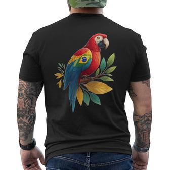 ブラジルの動物愛好家のための素敵なオウムの鳥のコスチューム メンズTシャツ バックプリント - Kawaiitshirt