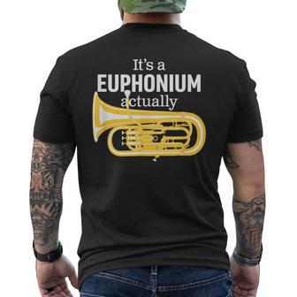 ブラスバンドのユーフォニアム奏者のための面白いユーフォニアムジョーク「 Euphonium Humour 」 メンズTシャツ バックプリント - Kawaiitshirt