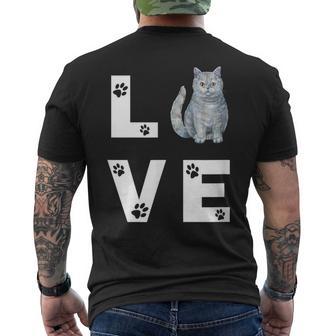 ブリティッシュショートヘア猫愛かわいい猫子猫ギフト メンズTシャツ バックプリント - Kawaiitshirt