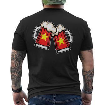 ベトナム国旗ビールジョッキ クールなベトナムビール メンズTシャツ バックプリント - Kawaiitshirt