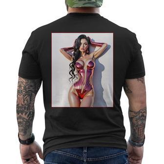 ホットガールオンtシャツ 男性用 セクシー巨乳sfピンナップガール 長袖tシャツ メンズTシャツ バックプリント - Kawaiitshirt