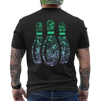 ボウリングピンtシャツ ボウラー用 メンズTシャツ バックプリント - Kawaiitshirt
