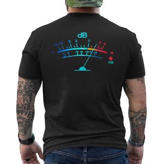 ボリュームvu メーター ビンテージ オーディオ エンジニア レコーディング メンズTシャツ バックプリント - Kawaiitshirt