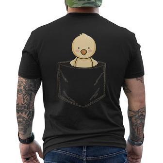 ポケットアニマルかわいいひよこチキンのポケット メンズTシャツ バックプリント - Kawaiitshirt