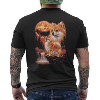 ポメラニアン ハウリング Bbq グリルマスター お父さん ユーモア 面白い 長袖tシャツ メンズTシャツ バックプリント - Kawaiitshirt