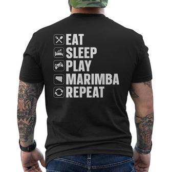 マリンバイートスリーププレイマリンバ メンズTシャツ バックプリント - Kawaiitshirt