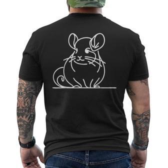 ミニマリスト チンチラ ラインアート シンプル ペット デッサン メンズTシャツ バックプリント - Kawaiitshirt