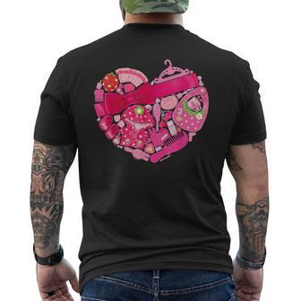 メルちゃん モチーフグラフィック 〜ハート〜 メンズTシャツ バックプリント - Kawaiitshirt