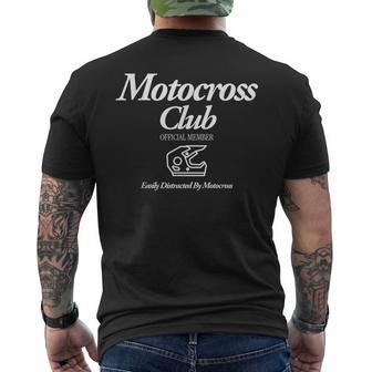 モトクロスクラブ公式メンバー、簡単にモトクロスに気を取られる メンズTシャツ バックプリント - Kawaiitshirt