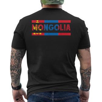 モンゴルのルーツ モンゴル国旗 モンゴルの誇り モンゴル メンズTシャツ バックプリント - Kawaiitshirt