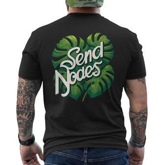 モンステラノード植物愛好家アルボ植物感謝の日を送る メンズTシャツ バックプリント - Kawaiitshirt