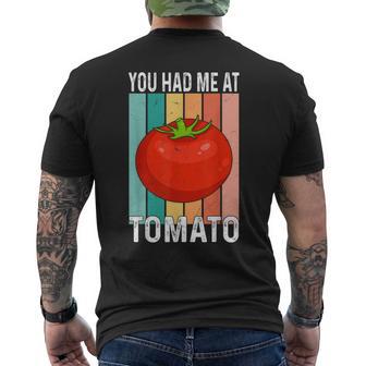 ユー・ハド・ミー・アット・トマト メンズTシャツ バックプリント - Kawaiitshirt