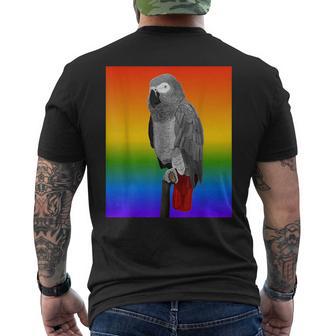 ヨウム 虹 複雑さ 鳥 動物 図 バードウォッチング 贈り物 鳥類学者 生物学者 自然科学 メンズTシャツ バックプリント - Kawaiitshirt