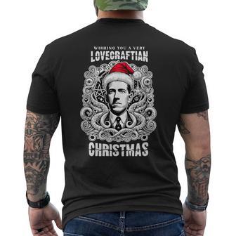 ラブクラフトのサンタとクトゥルフのクリスマス メンズTシャツ バックプリント - Kawaiitshirt