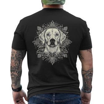 ラブラドールレトリバー 犬 モチーフ ペット 曼荼羅 ラブラドールレトリバー メンズTシャツ バックプリント - Kawaiitshirt