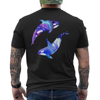 ラブリーなシャチのカップル陰陽スイムアートデザイン メンズTシャツ バックプリント - Kawaiitshirt