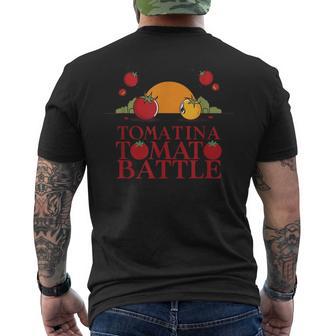 ラ・トマティーナ トマトバトルフェスティバル メンズTシャツ バックプリント - Kawaiitshirt