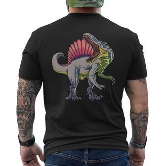 リアルなスピノサウルス 恐竜 先史時代の野生動物 長袖tシャツ メンズTシャツ バックプリント - Kawaiitshirt