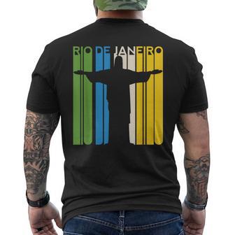 リオデジャネイロ ブラジル レトロ ビーチ ブラジルの像 サンパウロ メンズTシャツ バックプリント - Kawaiitshirt