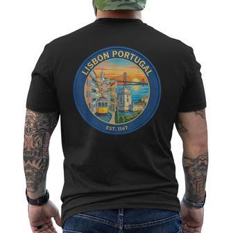 リスボン ポルトガル 旅行 お土産 都市 ランドマーク 観光ギフト メンズTシャツ バックプリント - Kawaiitshirt