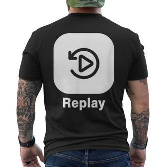 リプレイボタン メンズTシャツ バックプリント - Kawaiitshirt