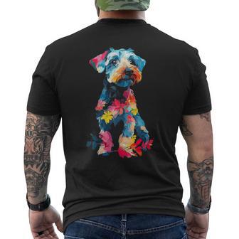 レイクランドテリア 犬 グラフィック ペットアート レイクランドテリア メンズTシャツ バックプリント - Kawaiitshirt