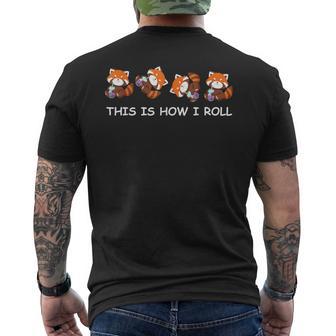 レッサーパンダのタピオカティーシャツボバティーギフトこれが私の転がり方です メンズTシャツ バックプリント - Kawaiitshirt