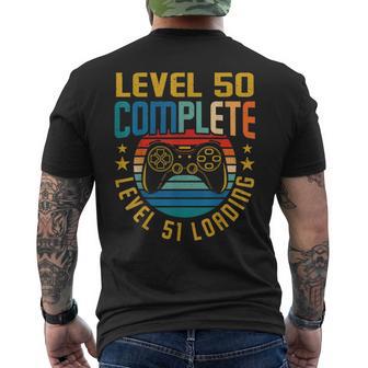 レベル50 コンプリートレベル51 ローディング 50歳の誕生日 ビデオゲーマー メンズTシャツ バックプリント - Kawaiitshirt