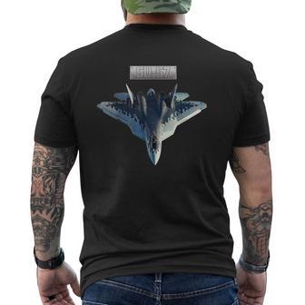 ロシアのステルス機第5世代su-57 メンズTシャツ バックプリント - Kawaiitshirt