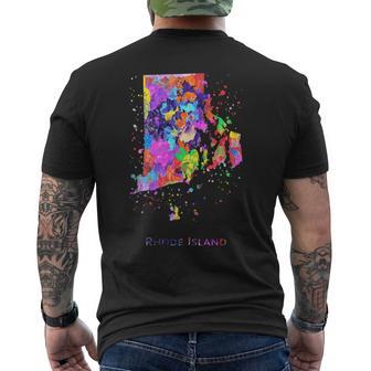ロードアイランド州の地図 長袖tシャツ メンズTシャツ バックプリント - Kawaiitshirt
