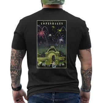 ワンダフル コペンハーゲン チボリ ポスター プリント メンズTシャツ バックプリント - Kawaiitshirt
