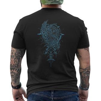 ヴァルハラ レイヴン レイヴン オーディンのルーン文字 北欧コンパス バイキング メンズTシャツ バックプリント - Kawaiitshirt