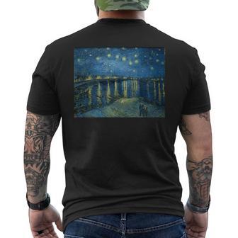 ヴィンセント・ファン・ゴッホによるローヌの星月夜 長袖tシャツ メンズTシャツ バックプリント - Kawaiitshirt