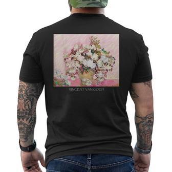 ヴィンセント・ファン・ゴッホ作 パステルヴィンテージローズ 美しい絵画 メンズTシャツ バックプリント - Kawaiitshirt