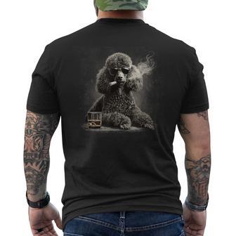 ヴィンテージ スモーキングプードル ファニー 犬 父の日 メンズTシャツ バックプリント - Kawaiitshirt