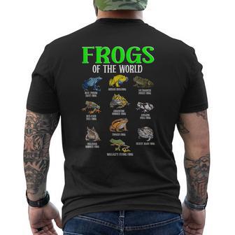 世界のカエル カエル種 生物学 自然 メンズTシャツ バックプリント - Kawaiitshirt