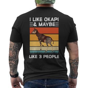 動物園の動物 オカピと3人くらいが好きです。 長袖tシャツ メンズTシャツ バックプリント - Kawaiitshirt