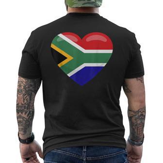 南アフリカ ハート 南アフリカお土産 南アフリカ国旗 メンズTシャツ バックプリント - Kawaiitshirt